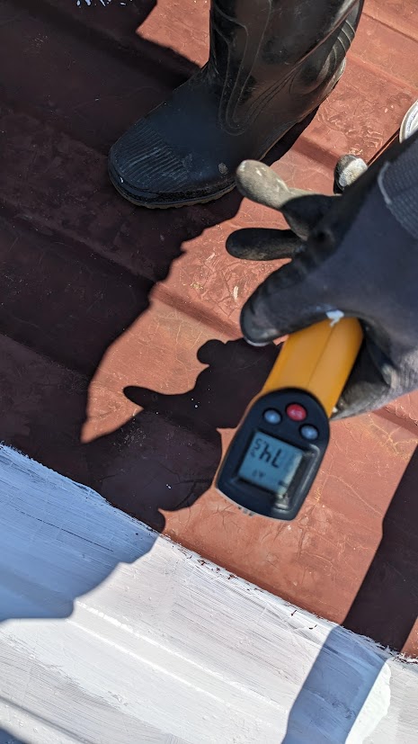 測量未塗佈的溫度為74度